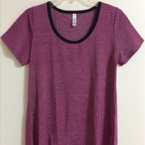 LuLaRoe Classic Tee T Pink Glitter Sparkle Elegant